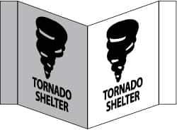 NMC - "Tornado Shelter", 8" Long x 14-1/2" Wide, Rigid Plastic Safety Sign - Rectangle, 0.125" Thick, Use for Accident Prevention - Apex Tool & Supply