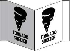 NMC - "Tornado Shelter", 8" Long x 14-1/2" Wide, Rigid Plastic Safety Sign - Rectangle, 0.125" Thick, Use for Accident Prevention - Apex Tool & Supply
