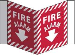 NMC - Fire Alarm, Acrylic Fire Sign - 8-3/4" Wide x 5-3/4" High - Apex Tool & Supply