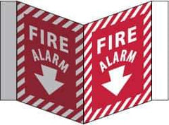 NMC - Fire Alarm, Acrylic Fire Sign - 8-3/4" Wide x 5-3/4" High - Apex Tool & Supply