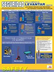 NMC - 18" Wide x 24" High Laminated Paper Back Lifting Information Poster - Spanish - Apex Tool & Supply