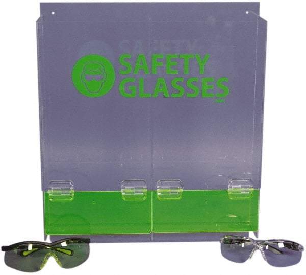 NMC - 40 Pair Cabinet with Individual Compartments, Acrylic Safety Glasses Dispenser - 15-3/4 Inch Wide x 16 Inch High x 4 Inch Deep, Table and Wall Mount - Apex Tool & Supply