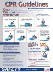 NMC - 18" Wide x 24" High Laminated Paper CPR Information Poster - English - Apex Tool & Supply