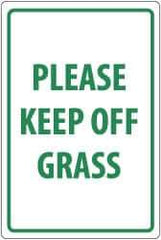 NMC - "Please Keep Off Grass", 18" Long x 12" Wide, Aluminum Safety Sign - Rectangle, 0.04" Thick, Use for Security & Admittance - Apex Tool & Supply