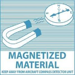 NMC - Magnetized Material - Keep Away From Aircraft Compass Detector Unit DOT Shipping Label - 4" High x 4" Wide - Apex Tool & Supply
