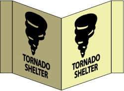 NMC - "Tornado Shelter - Tornado Shelter", 8" Long x 14-1/2" Wide, Rigid Plastic Safety Sign - Rectangle, 0.125" Thick, Use for Accident Prevention - Apex Tool & Supply