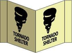 NMC - "Tornado Shelter - Tornado Shelter", 8" Long x 14-1/2" Wide, Rigid Plastic Safety Sign - Rectangle, 0.125" Thick, Use for Accident Prevention - Apex Tool & Supply
