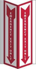 NMC - Emergency Exit Only, Acrylic Exit Sign - 8-3/4" Wide x 16" High - Apex Tool & Supply