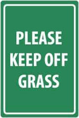 NMC - "Please Keep Off Grass", 18" Long x 12" Wide, Aluminum Safety Sign - Rectangle, 0.04" Thick, Use for Security & Admittance - Apex Tool & Supply