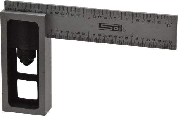 SPI - 4 Inch Long, 4R Double Square - 1/64, 1/32, 1/16 and 1/8 Inch Graduation, Hardened Steel - Apex Tool & Supply