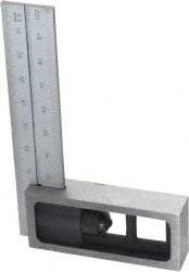 SPI - 4 Inch Long, English and Metric Double Square - 1/64 and 1/32 Inch Graduation, 0.5 and 1mm Graduation, Hardened Steel - Apex Tool & Supply