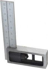 SPI - 4 Inch Long, English and Metric Double Square - 1/64 and 1/32 Inch Graduation, 0.5 and 1mm Graduation, Hardened Steel - Apex Tool & Supply