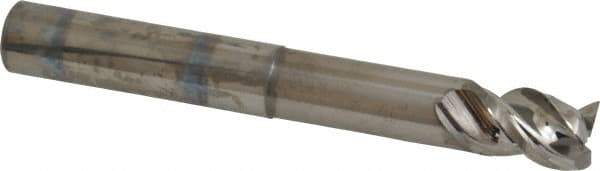 Niagara Cutter - 1/2", 5/8" LOC, 1/2" Shank Diam, 4" OAL, 3 Flute, Solid Carbide Square End Mill - Single End, Uncoated, Spiral Flute, 45° Helix, Centercutting, Right Hand Cut, Right Hand Flute, Series AN345 - Apex Tool & Supply