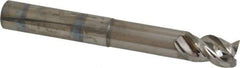 Niagara Cutter - 1/2", 5/8" LOC, 1/2" Shank Diam, 4" OAL, 3 Flute, Solid Carbide Square End Mill - Single End, Uncoated, Spiral Flute, 45° Helix, Centercutting, Right Hand Cut, Right Hand Flute, Series AN345 - Apex Tool & Supply