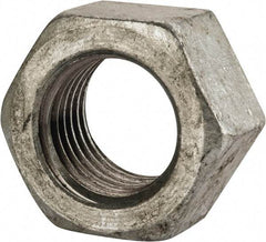 Value Collection - 1-1/4 - 7 UNC Steel Right Hand Hex Nut - 1-7/8" Across Flats, 1-1/16" High, Hot Dipped Galvanized Finish - Apex Tool & Supply