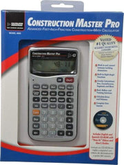 Calculated Industries - 11-Digit (7 normal, 4 Fractions) with Full Annunciators 40 Function Handheld Calculator - 5/8" x 2-1/2" (15.88mm x 63.5mm) Display Size, Silver, LR-44/A76 Powered, 9" Long x 8" Wide x 2" High - Apex Tool & Supply