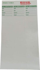 SPI - Calibration Label - Legend: Calibration, English, Green & White, 6" Long x 1" High, No Coating - Apex Tool & Supply