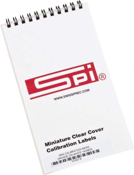 SPI - Calibration Label - Legend: Calibration, English, Orange, 1" Long x 5/8" High, No Coating - Apex Tool & Supply