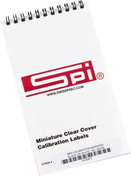 SPI - Calibration Label - Legend: Calibration, English, Black, 1" Long x 5/8" High, No Coating - Apex Tool & Supply