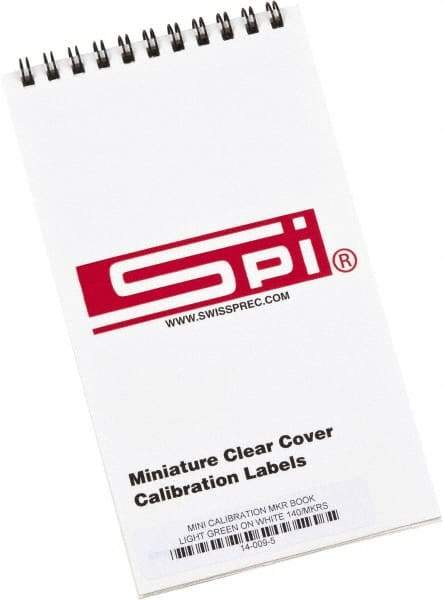 SPI - Calibration Label - Legend: Calibration, English, Light Green, 1" Long x 5/8" High, No Coating - Apex Tool & Supply