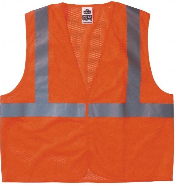 Ergodyne - Size 4X/5XL High Visibility Orange Mesh General Purpose Vest - 58 to 64" Chest, ANSI/ISEA 107, Hook & Loop Closure, 1 Pocket, Polyester - Apex Tool & Supply