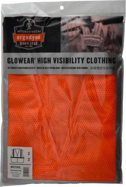 Ergodyne - Size L/XL High Visibility Orange Mesh General Purpose Vest - 44 to 52" Chest, ANSI/ISEA 107, Hook & Loop Closure, 1 Pocket, Polyester - Apex Tool & Supply