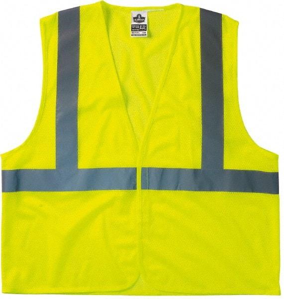 Ergodyne - Size S/M High Visibility Lime Mesh General Purpose Vest - 36 to 44" Chest, ANSI/ISEA 107, Hook & Loop Closure, 1 Pocket, Polyester - Apex Tool & Supply