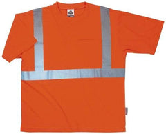 Ergodyne - Size 4XL, Orange, High Visibility, Short Sleeve T-Pocket, - 54 to 58" Chest, 1 Pocket, Polyester - Apex Tool & Supply