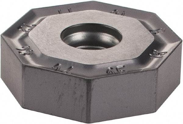 Iscar - ONMU080608 MM Grade IC908 Carbide Milling Insert - TiAlN Finish, 0.2362" Thick, 0.7953" Inscribed Circle, 0.8mm Corner Radius - Apex Tool & Supply
