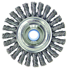 4" Diameter - 1/2-3/8" Arbor Hole - Cable Twist Steel Wire Straight Wheel - Apex Tool & Supply