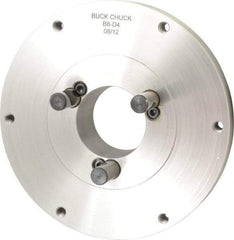 Buck Chuck Company - Adapter Back Plate for 8" Diam Self Centering Lathe Chucks - D1-4 Mount, 2.03" Through Hole Diam, 4.73mm ID, 8.13" OD, 1.068" Flange Height, Steel - Apex Tool & Supply