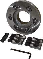 Buck Chuck Company - Adapter Back Plate for 10" Diam Self Centering Lathe Chucks - D1-6 Mount, 2.94" Through Hole Diam, 6.349" OD, 1-3/4" Flange Height, Steel - Apex Tool & Supply