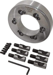 Buck Chuck Company - Adapter Back Plate for 12" Diam Self Centering Lathe Chucks - D1-6 Mount, 4.062" Through Hole Diam, 7-7/8" OD, 1.437" Flange Height, Steel - Apex Tool & Supply