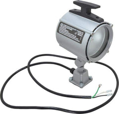 Electrix - 4 NEMA Rated, 12 VDC, 55 Watt, Spot Machine Light - Direct Mount, 5 Ft. Cord, 4-1/2 Inch Light Diameter, Gray - Apex Tool & Supply