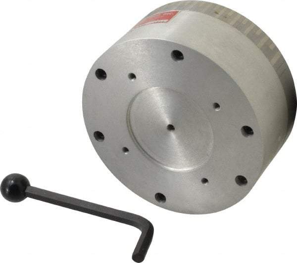 Suburban Tool - Fine Pole Round Permanent Magnetic Rotary Chuck - 6-1/4" Wide x 2-15/16" High, Ceramic - Apex Tool & Supply