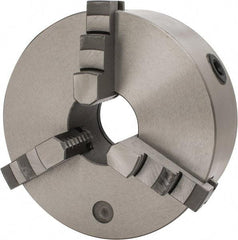Interstate - 3 Jaws, 8" Diam, Self Centering Manual Lathe Chuck - Plain Back Mount Spindle, 2.5591" Through Hole Diam, 0.003" Axial Runout, Cast Iron - Apex Tool & Supply