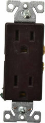 Cooper Wiring Devices - 125 VAC, 15 Amp, 5-15R NEMA Configuration, Brown, Industrial Grade, Self Grounding Duplex Receptacle - 1 Phase, 2 Poles, 3 Wire, Flush Mount, Chemical and Impact Resistant - Apex Tool & Supply