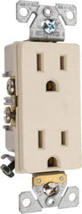 Cooper Wiring Devices - 125 VAC, 15 Amp, 5-15R NEMA Configuration, Ivory, Industrial Grade, Self Grounding Duplex Receptacle - 1 Phase, 2 Poles, 3 Wire, Flush Mount, Chemical and Impact Resistant - Apex Tool & Supply