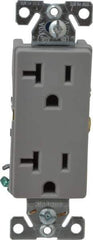 Cooper Wiring Devices - 125 VAC, 20 Amp, 5-20R NEMA Configuration, Gray, Industrial Grade, Self Grounding Duplex Receptacle - 1 Phase, 2 Poles, 3 Wire, Flush Mount, Chemical and Impact Resistant - Apex Tool & Supply