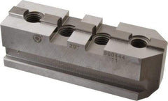 Bison - 20" Max Chuck Diam Compatibility, Steel Tongue & Groove Hard Lathe Master Jaws - 3/4" Groove Width, 2.0472" Wide x 6.6142" Long x 2.3228" High - Apex Tool & Supply