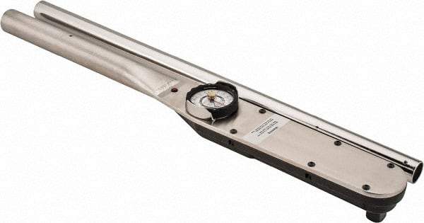 Proto - 3/4" Drive Dial Torque Wrench - 600 Ft/Lb Torque, 46-1/2" OAL, 10 Ft/Lb Graduation, Fixed Head - Apex Tool & Supply