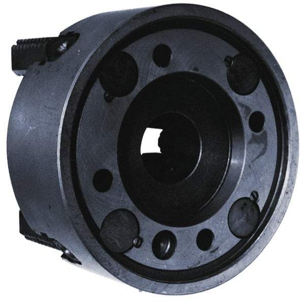 Bison - 4 Jaws, 25" Diam, Independent Manual Lathe Chuck - Plain Back Mount Spindle, Reversible, 400 Max RPM, 6.2992" Through Hole Diam, Cast Iron - Apex Tool & Supply