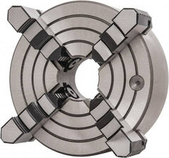 Interstate - 4 Jaws, 8" Diam, Independent Manual Lathe Chuck - D1-5 Mount Spindle, Reversible, 2.165" Through Hole Diam, Cast Iron - Apex Tool & Supply