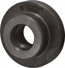 Bison - Adapter Back Plate for 4" Diam Self Centering Lathe Chucks - 1-1/2 - 8 Mount, 1-1/2" Through Hole Diam, 2.677mm ID, 4.095" OD, 0.709" Flange Height, Cast Iron - Apex Tool & Supply