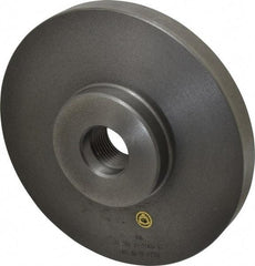 Bison - Adapter Back Plate for 8" Diam Self Centering Lathe Chucks - 1-1/2 - 8 Mount, 1-1/2" Through Hole Diam, 3.583mm ID, 8.11" OD, 0.866" Flange Height, Cast Iron - Apex Tool & Supply