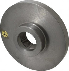 Bison - Adapter Back Plate for 8" Diam Self Centering Lathe Chucks - 2-1/4 - 8 Mount, 2-1/4" Through Hole Diam, 3.583mm ID, 8.11" OD, 0.866" Flange Height, Cast Iron - Apex Tool & Supply