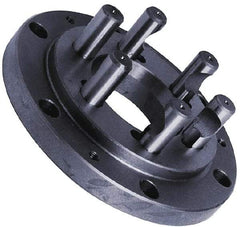 Buck Chuck Company - Adapter Back Plate for 8" Diam Self Centering Lathe Chucks - D1-6 Mount, 2-1/2" Through Hole Diam, 4.73mm ID, 8.13" OD, 1.412" Flange Height, Steel - Apex Tool & Supply