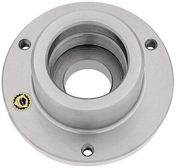 Bison - Adapter Back Plate for 15-3/4" Diam Self Centering Lathe Chucks - L-2 Mount, 5-1/4" Through Hole Diam, 6-3/4" ID, 11-3/4" OD, 0.87" Flange Height, Steel - Apex Tool & Supply
