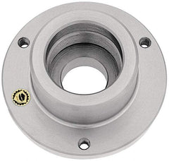 Bison - Adapter Back Plate for 12-1/2" Diam Self Centering Lathe Chucks - L-1 Mount, 4-1/8" Through Hole Diam, 11.26mm ID, 12.4" OD, 0.91" Flange Height, Steel - Apex Tool & Supply