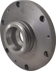 Bison - Adapter Back Plate for 10" Diam Self Centering Lathe Chucks - L-0 Mount, 2.6" Through Hole Diam, 9.88" OD, 0.83" Flange Height, Cast Iron - Apex Tool & Supply